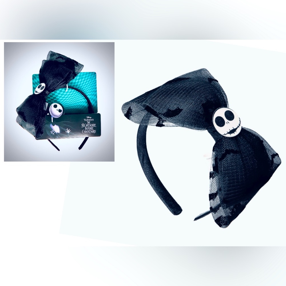 Disney Nightmare Before Christmas Headband with bow black NWT jack skelington
